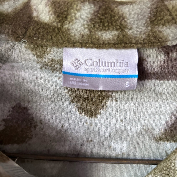 Columbia Arctic Air Printed Half Zip Pullover Mock Neck OmniTech Green Womens S - Picture 3 of 5